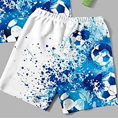 levne 3D sporty a hry pro chlapce-Chlapecké 3D Fotbal Trička a kalhoty Pyžamové sady Krátký rukáv 3D tisk Léto Aktivní Módní Denní Děti 3-12 let Tričkový Domů Ležérní Vevnitř Běžný