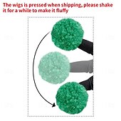 رخيصةأون باروكات الحفلات-باروكات أفريقية قصيرة منفوشة - شعر مستعار ديسكو هيبي مجعد للنساء والرجال لأزياء تنكرية لحفلات الهالوين، شعر مستعار لعيد القديس باتريك