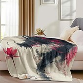 abordables Mantas de cama-Manta con estampado floral, mantas de franela, cálidas, regalos para todas las estaciones, manta grande