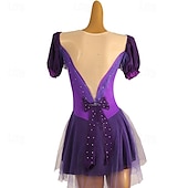 baratos Vestidos de Patinação Artística-Vestidos para Patinação Artística Mulheres Para Meninas Patinação no Gelo Vestidos Roupa Branco Leite Vermelho Escuro Amarelo e amarelo Elastano Elasticidade Alta Competição Roupa para Patinação