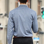 economico camicie oxford da uomo-Per uomo Camicia Camicia con colletto cinese Camicia con colletto alla coreana Camicia elegante Camicia con Bottoni Semplice Matrimonio Feste Rosa Blu Azzurro cielo Grigio scuro Manica Lunga Colletto