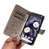 זול תיק טלפון אחר-טלפון מגן עבור גוגל Pixel 8 Pro Pixel 7 Pixel 6 מארז כרטיס ארנק מובלט מגן גוף מלא עם רצועת יד עֵץ פרפר TPU עור PU