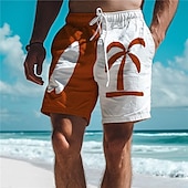 baratos Plantas e Flores Tropicais-Palmeira prancha de surf masculina resort 3d impresso calção de banho calção de banho cintura elástica cordão com forro de malha aloha estilo havaiano férias praia s a 3xl