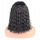 economico Parrucche lace front capelli veri-parrucca corta in pizzo bobo con capelli umani 13*4, onda d&#039;acqua, densità 150%