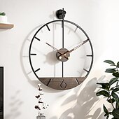 tanie metalowe dekoracje ścienne-Duży zegar ścienny metalowy retro minimalistyczny nowoczesny okrągły cichy, nie tykające zegary na baterie do salonu/domu/kuchni/sypialni/biura/wystrój szkoły