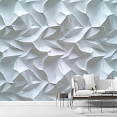 cheap Wallpaper-Cool Wallpapers 3D White Wallpaper Wall Mural Wall Covering Sticker Peel and Stick Removable PVC/Vinyl Material Self Adhesive/Adhesive Required Wall Decor for Living Room Kitchen Bathroom