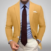abordables Blazers et vestes-Veste de blazer pour hommes veste de sport décontractée colorée noire blanche jaune coupe standard simple boutonnage un bouton