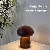 abordables Lampes de table-Lampe led champignon rechargeable, veilleuse de table créative, veilleuse de chevet, interrupteur tactile, lumière d&#039;ambiance, cadeau