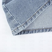 ieftine Fuste simple-Pentru femei Fustă Bodycon Modă Casual Mini Talie Înaltă Fuste Mată Buzunar Stradă Dată Albastru piscină Vară Denim