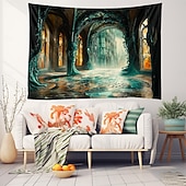 levne krajinářský gobelín-fantazie dům závěsný gobelín nástěnné umění velký gobelín nástěnná malba výzdoba fotografie pozadí přikrývka opona domácí ložnice dekorace obývacího pokoje