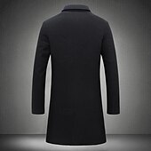 levne oblečení-set s trenčkotem pulovr pánské 2 ks outfity zimní kabát svrchní kabát denní nošení zimní zateplené svrchní oblečení odolné proti větru oblečení oblečení módní zateplení hladké kapsy klopa jednořadé
