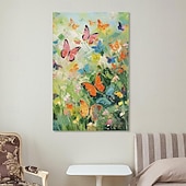 preiswerte Tiergemälde-handgemaltes abstraktes buntes Schmetterlings-Ölgemälde auf Leinwand, Tiergemälde, originale Naturlandschaft, Streichmessergemälde, individuelle Pflanzkunst, modernes Ölgemälde für Wandkunst,