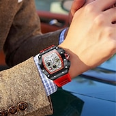 abordables Relojes mecánicos-Reloj Mecánico ONOLA para Hombre Reloj Deportivo al Aire Libre Casual Automático de Carga Calendario Luminiscente Reloj de Gel de Silicona Resistente al Agua