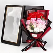 ieftine Cadou de Ziua Mamei pentru femei-cadouri de ziua femeii 18 trandafiri buchet de sapun cutie cadou qixi cadou de ziua indragostitilor flori false ziua femeii cadouri de ziua mamei pentru fete cadouri de ziua mamei pentru mama