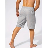 お買い得  男性用水泳パンツ-男性用 ボードショーツ スイムトランク お出かけ 週末 速乾性 ドローストリング 弾性ウエスト ポケット付き 平織り 膝丈 体操服 カジュアル アクティブウェア ワインレッド ブラック