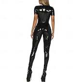 cheap Pole dancewear-Dance Costumes Exotic Dancewear Pole dance Leotard / Onesie Pure Color Splicing Women's Performance Training Short Sleeve High PU