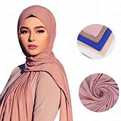 baratos Islâmico Arábico-Mulheres Xales lenços de hijab Árabe árabe muçulmano Ramadã Côr Sólida Adulto Xale