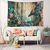 cheap Animal Tapestries-Vintage Dragon Hanging Tapestry Wall Art Large Tapestry Mural Decor Photograph Backdrop Blanket Curtain Home Bedroom Living Room Decoration