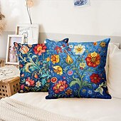 ieftine stil floral și plante-flori de epocă 1 bucată huse de pernă cu dimensiuni multiple perne decorative de coastă în aer liber huse de perne moi pentru canapea canapea pat decor acasă