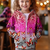 Dla dziewczynek 3D Motyl Bluza z Kapturem Płaszcz Odzież wierzchnia Różowy Długi rękaw Jesień Zima Aktywny Śłodkie Moda miejska Dzieci 3-12 lat Suwak Ulica Codzienny Regularny tanie Dziewczęca wizja 3D i blask-Dla dziewczynek 3D Motyl Bluza z Kapturem Płaszcz Odzież wierzchnia Różowy Długi rękaw Jesień Zima Aktywny Śłodkie Moda miejska Dzieci 3-12 lat Suwak Ulica Codzienny Regularny