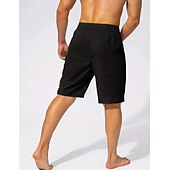 お買い得  男性用水泳パンツ-男性用 ボードショーツ スイムトランク お出かけ 週末 速乾性 ドローストリング 弾性ウエスト ポケット付き 平織り 膝丈 体操服 カジュアル アクティブウェア ワインレッド ブラック