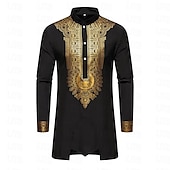 economico Musulmano arabo-Per uomo Maglietta Abiti africani moderni Stampa africana Dashiki Per adulto Superiore Pantaloni