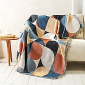 preiswerte Sofadecken &amp; Überwürfe-Plaid-Decken, gestrickt, Sofabezug, volle Decke, gestreift, Zimmer-Nachttischdecke für Zuhause, Teppiche, Camping, Picknickdecke, Boho, dekorativ