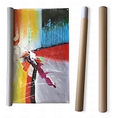 cheap Animal Paintings-Mintura Handmade Abstract Wings Oil Paintings On Canvas Wall Art Decoration Modern Abstract Feather Picture For Home Decor Rolled Frameless Unstretched Painting