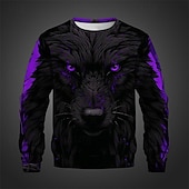 levne Pánské 3D mikiny-Pánské Zvíře Vlk Mikiny Mikina Svetr Dlouhý rukáv Mikina Tričkový 3D Subkultůra 3D tisk Dovolená Jdeme ven Streetwear 3D tisk Jaro &amp; podzim