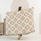 preiswerte Sofadecken &amp; Überwürfe-Plaid-Decken, gestrickt, Sofabezug, volle Decke, gestreift, Zimmer-Nachttischdecke für Zuhause, Teppiche, Camping, Picknickdecke, Boho, dekorativ