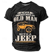 abordables T-shirts amusants pour hommes-Homme Graphique Voiture Vieil Homme T-shirt Manche Courte T-shirt Impression 3D Col ras du cou Chemise Occasionnel street style Sport en Plein Air Fête Sortir Noir Bleu Marron Printemps &amp; Été