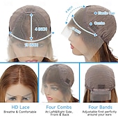 preiswerte Echthaarperücken mit Stirn-Spitzenkappe-Highlight-Ombre-Bob-Perücke, glattes Echthaar, 4/27, honigblonde Bob-Spitzenfrontperücken, Echthaar, 16 Zoll, 13 x 4 Zoll, Spitzenfront-Bobperücken, kurze Bobperücke, 180 % Dichte, klebefreie