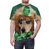 abordables T-shirts et sweats à capuche graphiques-St. Patrick's Day trèfle irlandais t-shirt dessin animé manga imprimé t-shirt graphique pour couple hommes femmes adultes impression 3D 100% polyester fête festival