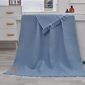 baratos Conjuntos de toalhas-Toalha de banho waffle de tamanho grande, 180x90cm, hotel 100% algodão, toalhas de banho de secagem rápida, super absorvente, leve, macia, multi cores