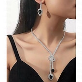 cheap Wearable Accessories-Bride Jewelry Set Tassel Earrings Water Drop Necklace Women&#039;s Silk Hot Diamond Dinner Bag Three Piece Set Women&#039;s