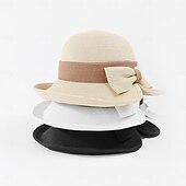 economico Cappelli per feste-berretto Fibra Cappelli da pescatore A falda larga Cappello di paglia Matrimonio Informale Elegante Protezione solare Con Fiocco A fantasia Copricapo Copricapo