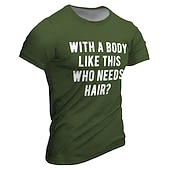 cheap Men&#039;s Funny T shirts-Men&#039;s Funny Graphic T-Shirt - &quot;With A Body Like This Who Needs Hair?&quot; Bald Humor Confidence Short Sleeve Tee