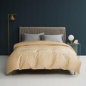 economico 100% cotone-Copripiumino 100% cotone, lenzuolo piano, lenzuolo con angoli, combinazione libera, set di biancheria da letto in raso a 300 fili, copripiumino di qualità premium, federa, collezione letto grigio,