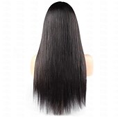 baratos Perucas de seda frontais de cabelo natural-Conjunto de cabelo liso humano completo de 10 a 30 polegadas, 5x5, renda frontal, cabelo liso, densidade de 150%