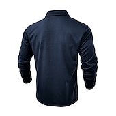 preiswerte Klassisches Poloshirt für Herren-Herren Poloshirt Polos mit Knöpfen Casual Sport Kargen Langarm Modisch Basic Glatt Taste Tasche Frühling &amp; Herbst Regular Fit Schwarz Weiß Armeegrün Rote Marineblau Dunkelgrün Poloshirt
