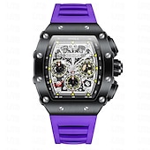 abordables Relojes mecánicos-Reloj Mecánico ONOLA para Hombre Reloj Deportivo al Aire Libre Casual Automático de Carga Calendario Luminiscente Reloj de Gel de Silicona Resistente al Agua