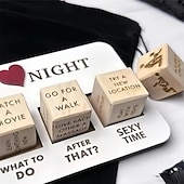 preiswerte Hochzeitsdekorationen-Datum Nacht Würfel nach dunkler Ausgabe | Geschenk zum 5. Jahrestag | Paargeschenk | Hochzeits- oder Verlobungsgeschenk, Valentinstagsgeschenk