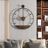 tanie metalowe dekoracje ścienne-Duży zegar ścienny metalowy retro minimalistyczny nowoczesny okrągły cichy, nie tykające zegary na baterie do salonu/domu/kuchni/sypialni/biura/wystrój szkoły
