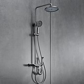 economico Rubinetti doccia-Sistema doccia / Valvola miscelatrice termostatica Impostato - Docetta inclusa Doccia multi spray Moderno Galvanizzato Esterno Valvola in ceramica Bath Shower Mixer Taps
