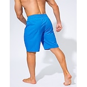 お買い得  男性用水泳パンツ-男性用 ボードショーツ スイムトランク お出かけ 週末 速乾性 ドローストリング 弾性ウエスト ポケット付き 平織り 膝丈 体操服 カジュアル アクティブウェア ワインレッド ブラック