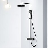 abordables Grifos de ducha-Sistema ducha / Válvula mezcladora termostática Conjunto - Alcachofa incluida Ducha de chorro múltiple Cascada Moderno Galvanizado Apertura Externa Válvula Cerámica Bath Shower Mixer Taps