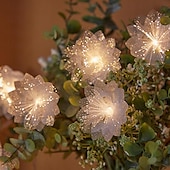 economico Striscie luci a batteria-luci della stringa di fata di fiori in fibra ottica 1,5 m 10 led 3 m 20 led ghirlande per la cerimonia nuziale festa di compleanno di san valentino decorazione della festa a tema della casa di natale