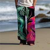 cheap Men&#039;s Printed Casual Pants-Dragon Phoenix Abstract Men&#039;s 3D Printed Casual Pants Trousers Elastic Waist Drawstring Loose Fit Straight-Leg Summer Beach Pants S TO 3XL