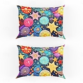 abordables Sábanas y funda de almohada-Juego de 2 fundas de almohada tamaño queen con diseño de setas, funda de edredón estampada, funda de almohada suave y transpirable, funda de almohada decorativa (20 x 30 pulgadas)