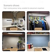 baratos luz do armário-Luz led do armário do sensor com controle remoto magnético regulável luz suave lâmpada de parede indução do sensor do corpo humano